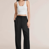 Paulina | Pantalon à jambes larges et plis – élégance à chaque pas