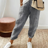 Leokadia | Pantalons d'été rayés pour les jours de détente