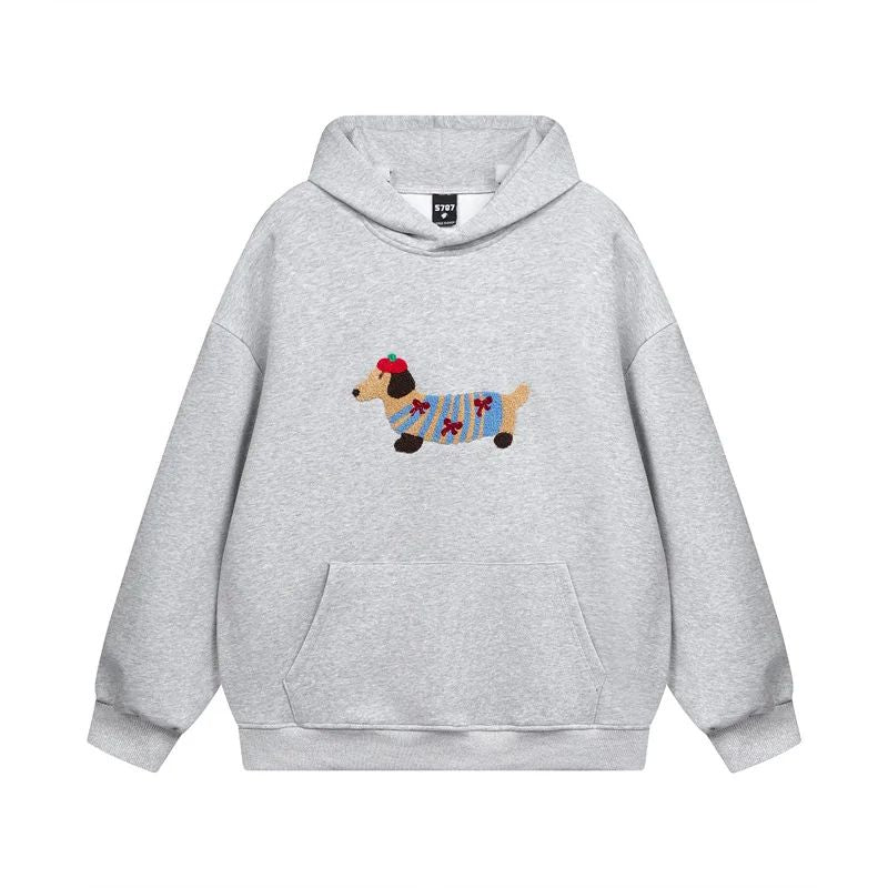 Milo | Hoodie Unisexe Oversize avec Broderie Teckel